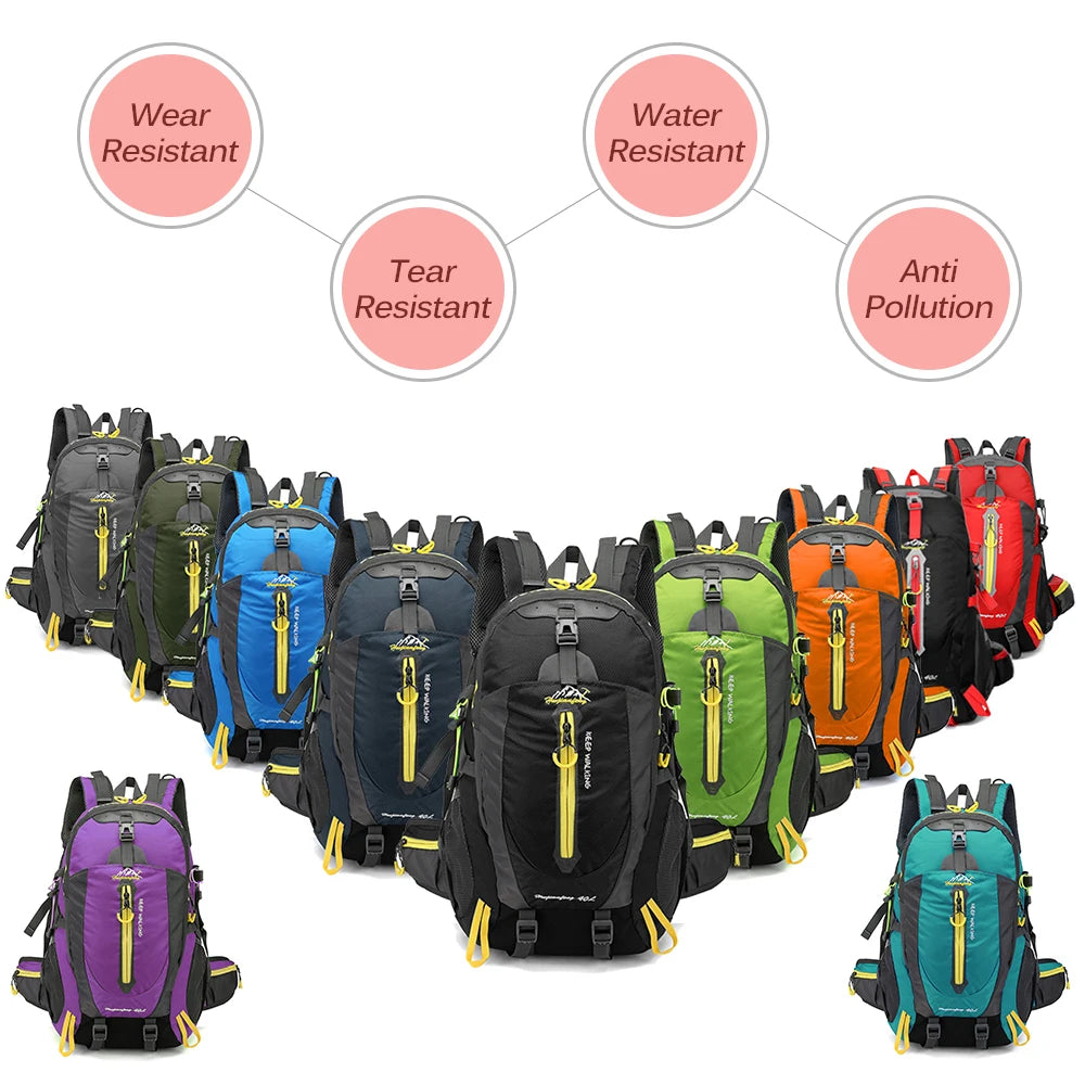 40L Water-Resistant Travel Backpack